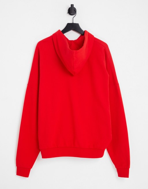 ASOS DESIGN super oversized hoodie in bright red