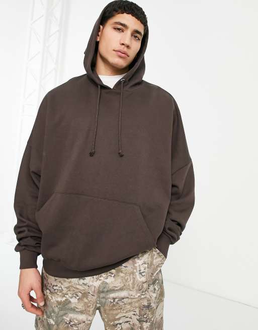 ASOS DESIGN super oversized hoodie in dark brown