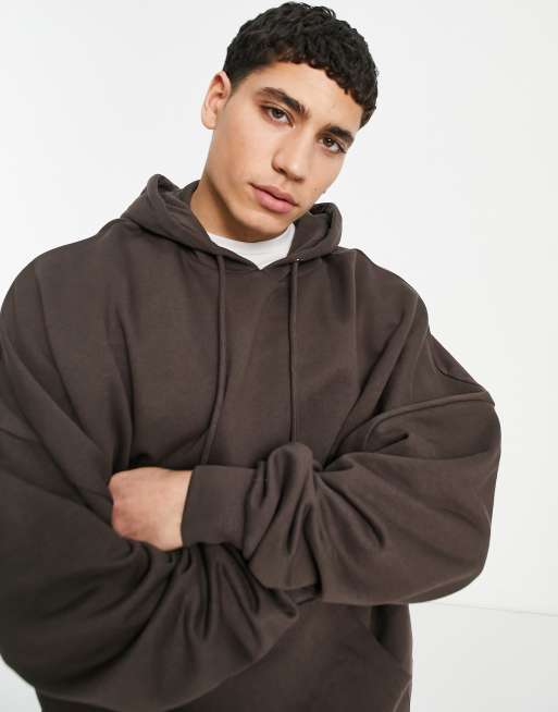 ASOS DESIGN oversized hoodie with zip in dark green