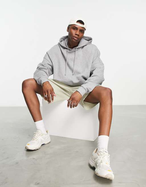 ASOS DESIGN super oversized hoodie in gray heather