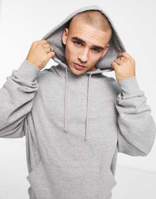 Asos Design Oversized Polar Fleece Hoodie In Gray Heather-grey