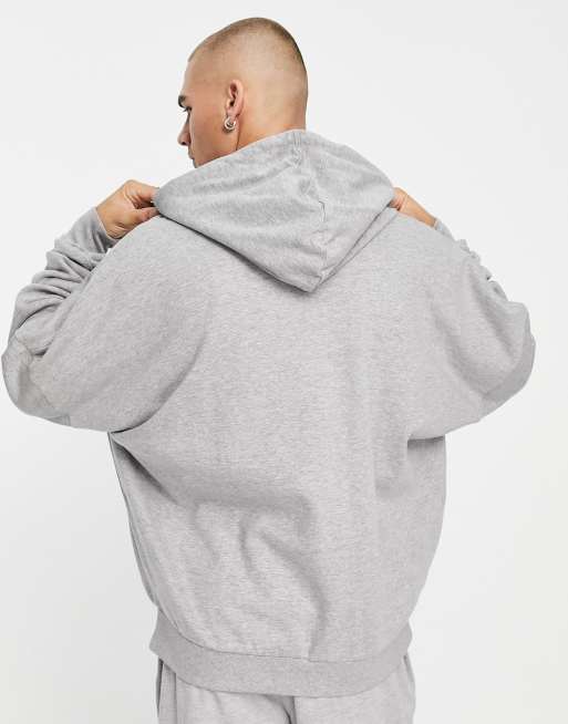 ASOS DESIGN oversized hoodie in gray marl