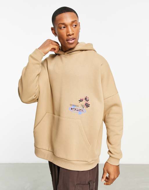 ASOS DESIGN super oversized hoodie in dark brown