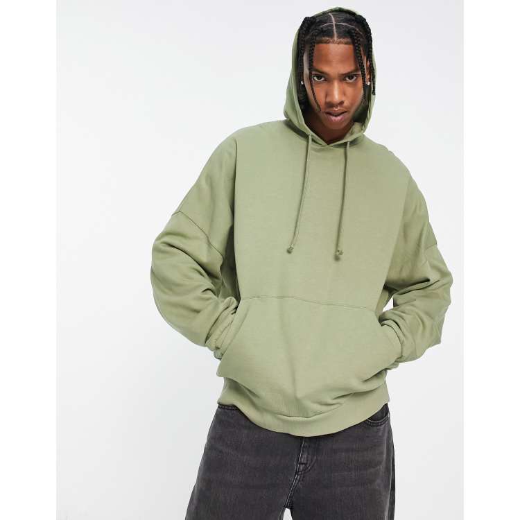 ASOS DESIGN super oversized hoodie in oil green