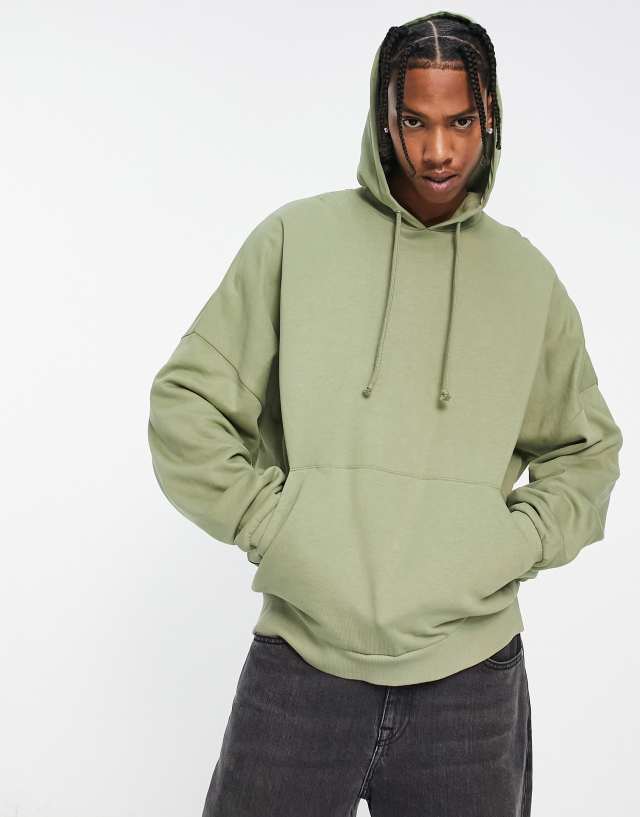 ASOS DESIGN super oversized hoodie in oil green