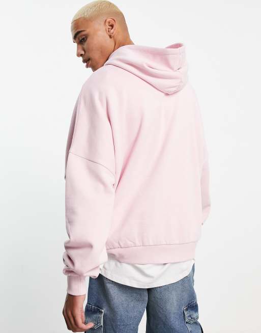 ASOS DESIGN super oversized hoodie in pastel pink