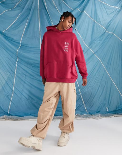 Red on sale hoodie asos