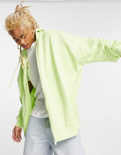 Lime green hot sale zip hoodie