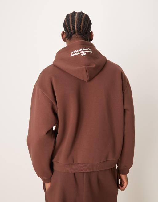 ASOS DESIGN super oversized hoodie with chest and hood print