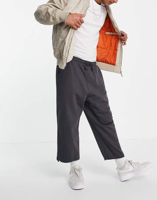 ASOS DESIGN - Super oversized joggingbroek van katoen met verlaagd kruis in zwart - BLACK