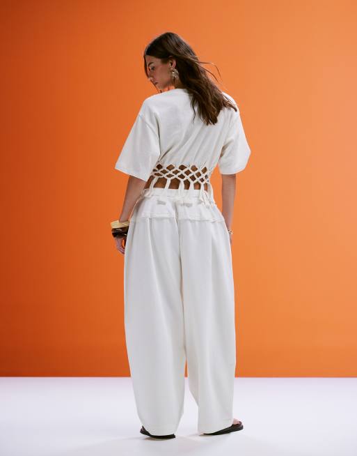 ASOS DESIGN super oversized laundered pants with seam