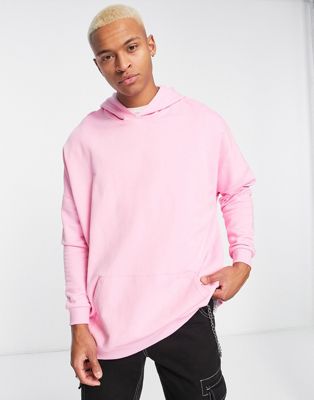 ASOS DESIGN super oversized longline sweatshirt in pink