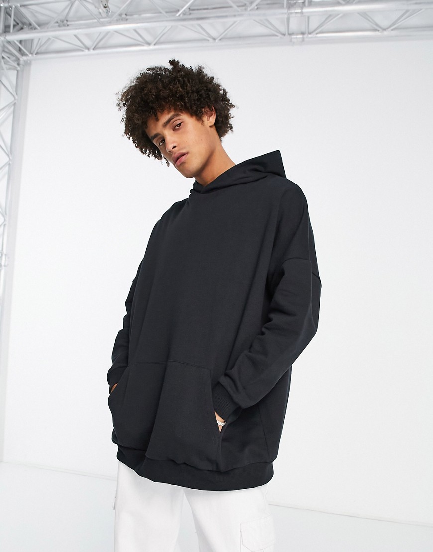 ASOS DESIGN super oversized longline sweatshirt in washed black
