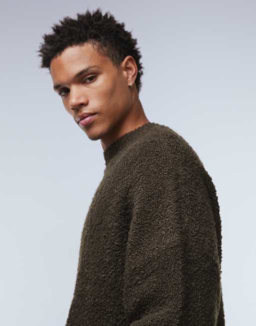 ASOS DESIGN - Super-oversized og strikket brun trøje i bouclé, 4 af 5