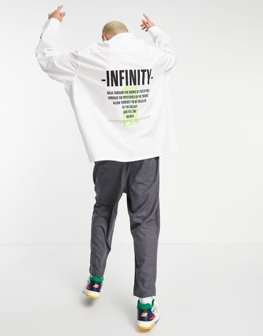 ASOS DESIGN - Super oversized overhemd met tekstprint op de achterkant