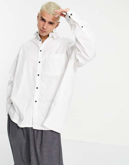 メール便なら送料無料 エイソス メンズ シャツ トップス Asos Design Super Oversized Shirt In Marseille Matchbox Print Ecru クーポン発行 Contabilfaria Com Br