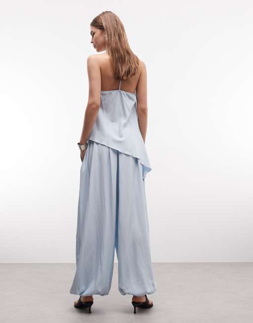 ASOS DESIGN super oversized soft volume pants in blue (part of a set), 2 of 5