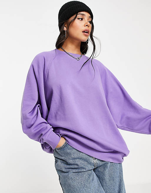 Hoodies & Sweatshirts super oversized sporty sweat in purple 