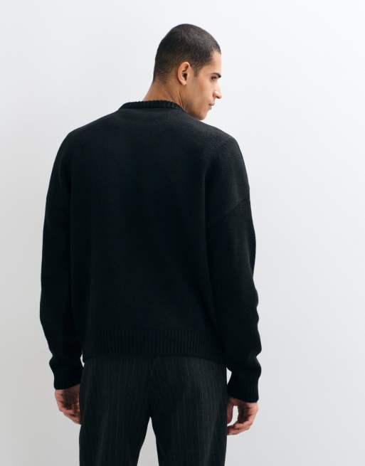 ASOS DESIGN super oversized striktrøje i sort, 5 af 10