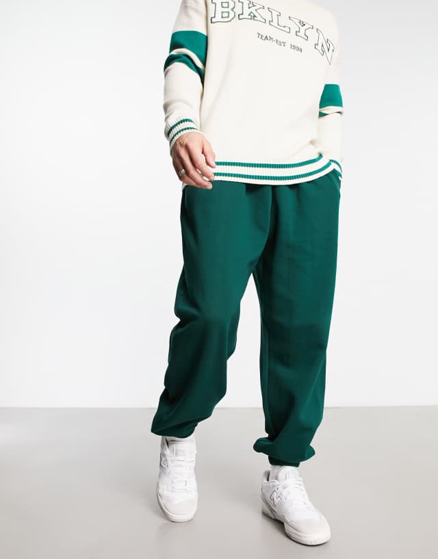 ASOS DESIGN super oversized sweatpants in dark green