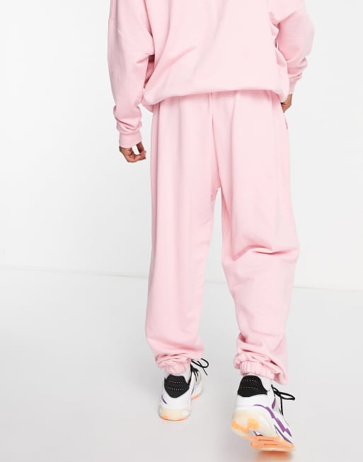 ASOS DESIGN lounge set oversized sweatshirt & sweatpants in pink