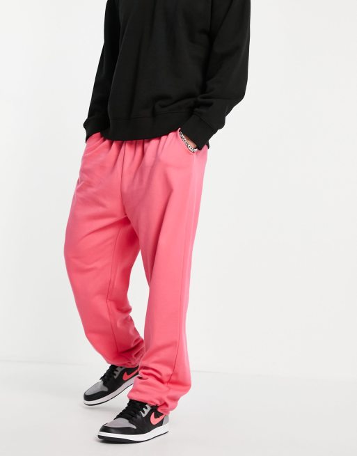 ASOS DESIGN straight leg sweatpants in pink