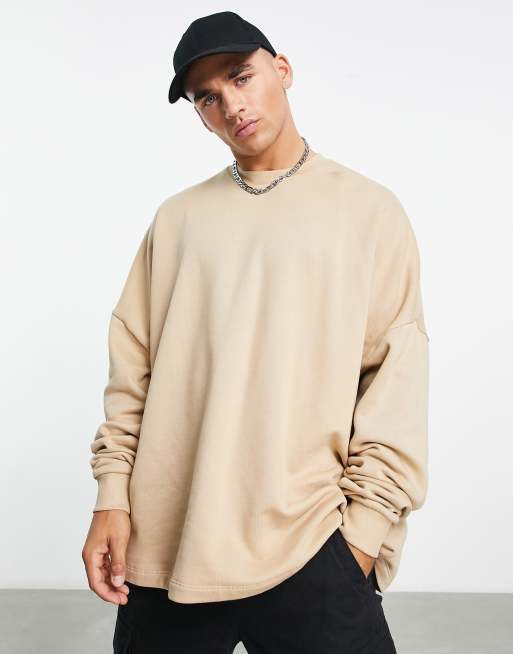 Oversized cheap beige sweatshirt