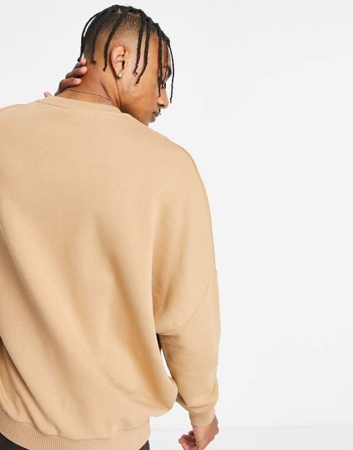 ASOS DESIGN super oversized sweatshirt in beige