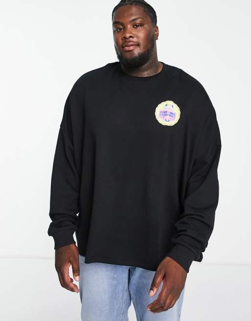 ASOS DESIGN oversized sweatshirt with NFL back print in black