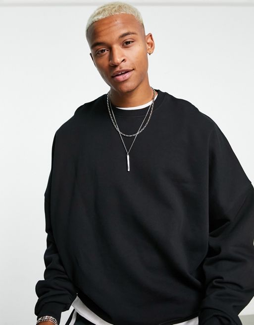 ASOS DESIGN oversized sweatshirt in black