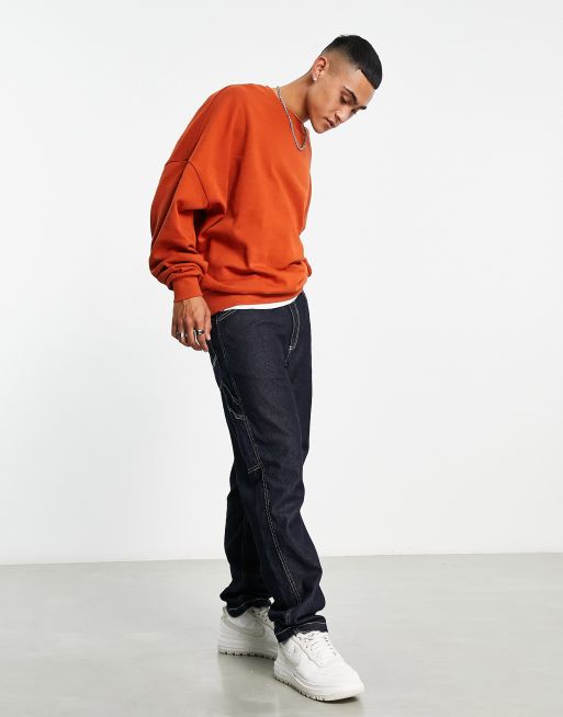 ASOS DESIGN super oversized sweatshirt in clay red | ASOS