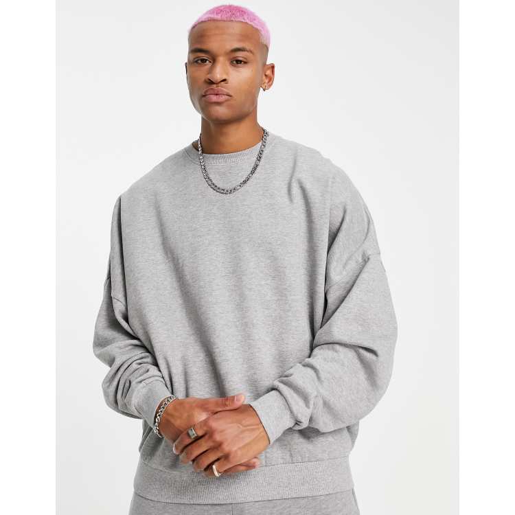 ASOS DESIGN super oversized sweatshirt in gray heather