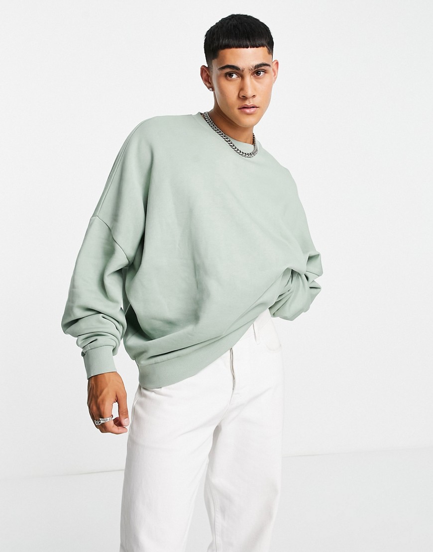 ASOS DESIGN - Super oversized sweatshirt in groen