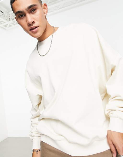 ASOS DESIGN super oversized sweatshirt in off white | ASOS