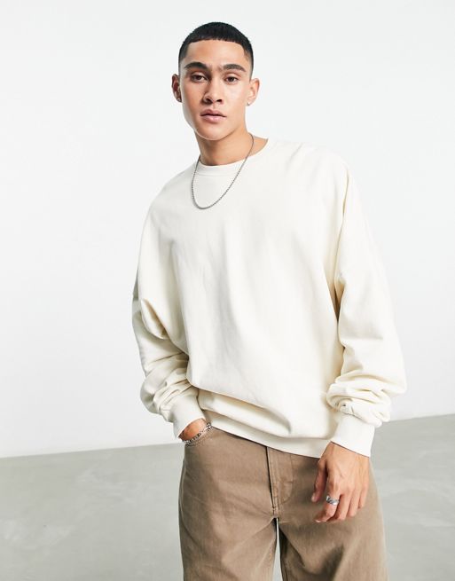 ASOS DESIGN super oversized sweatshirt in light brown