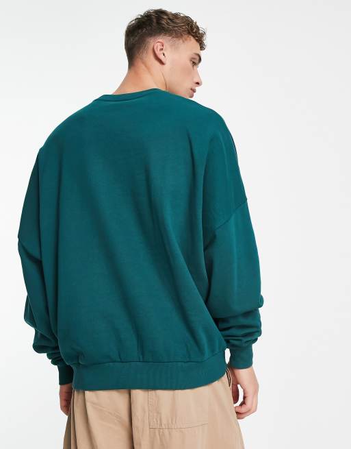 ASOS DESIGN super oversized sweatshirt in teal green