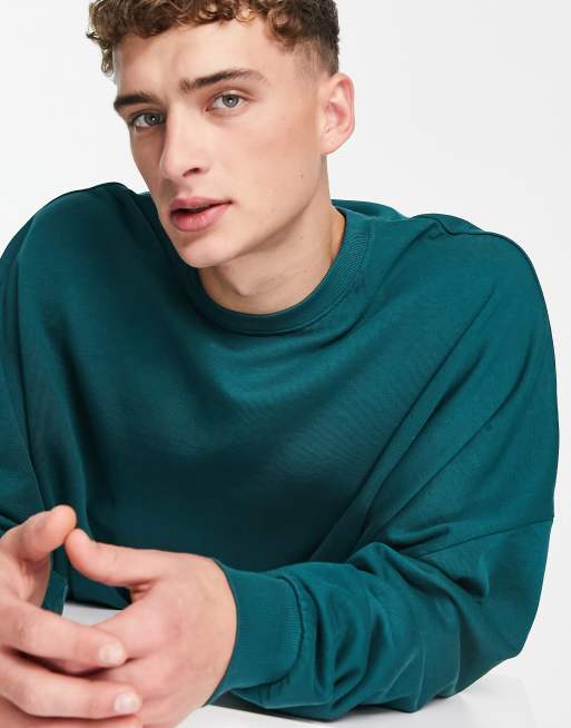 ASOS DESIGN super oversized sweatshirt in teal green