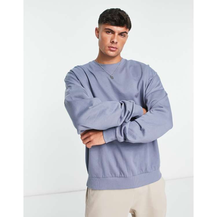 ASOS DESIGN super oversized sweatshirt in washed blue | ASOS