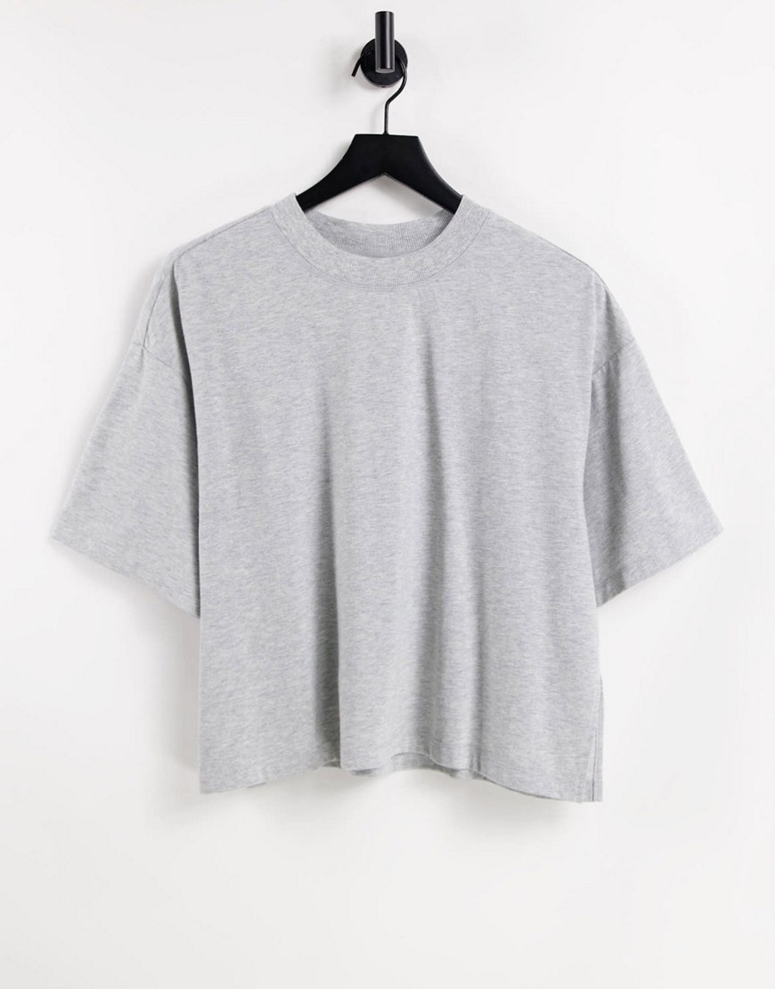 ASOS DESIGN super oversized t-shirt with side split in gray heather-Grey