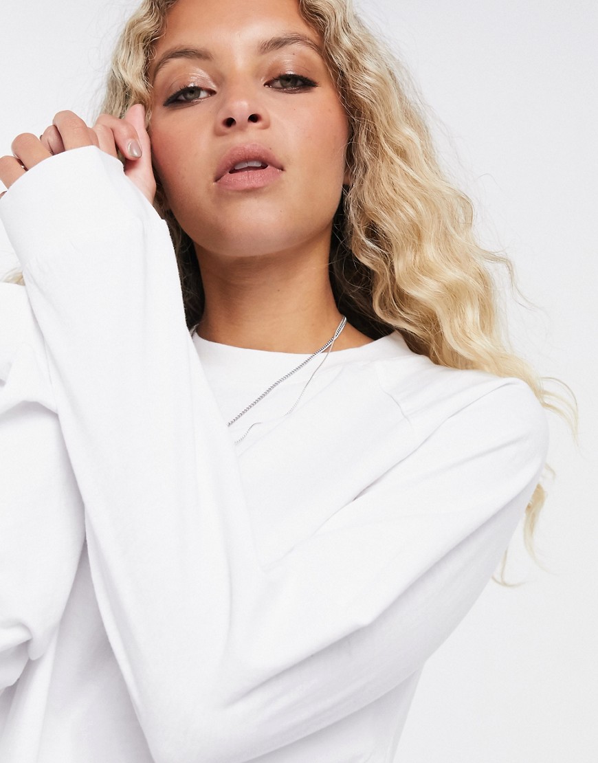 ASOS DESIGN super oversized top with wide sleeves in vintage wash in winter white