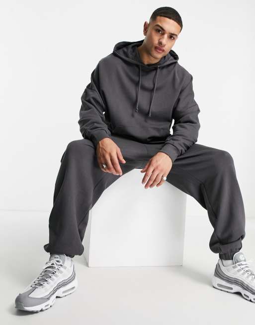 ASOS DESIGN super oversized tracksuit in washed black - BLACK | ASOS