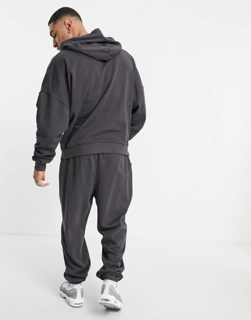 Washed Black Oversized Sweatpants x Baggy Fit - AETERIUS Smoky Black / S