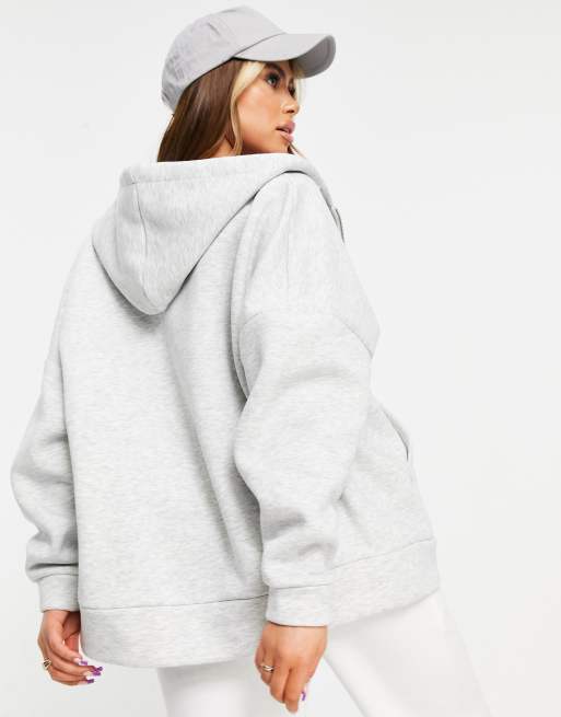 Grey zip through on sale hoodie