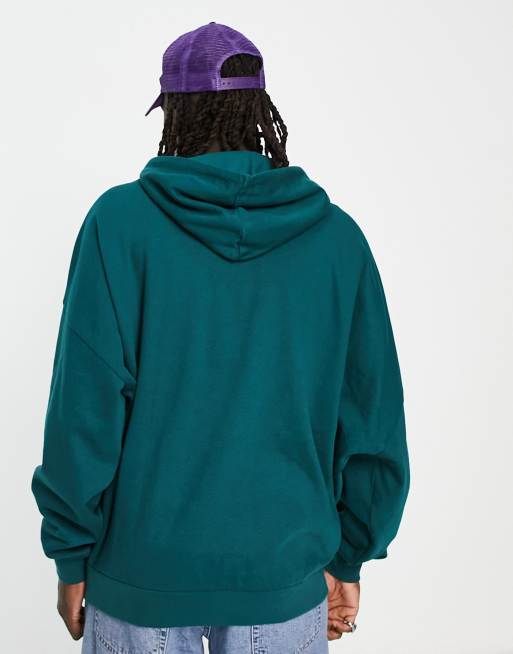 ASOS DESIGN super oversized zip through hoodie in washed purple