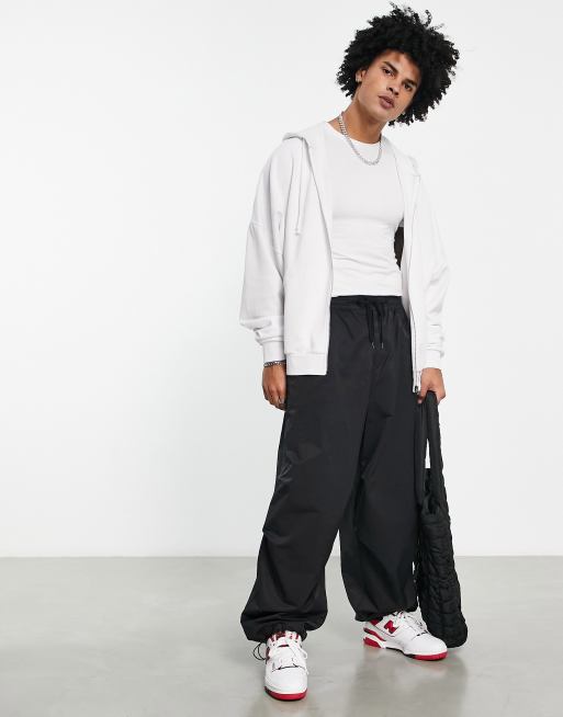 ASOS DESIGN super oversized zip through hoodie in white | ASOS