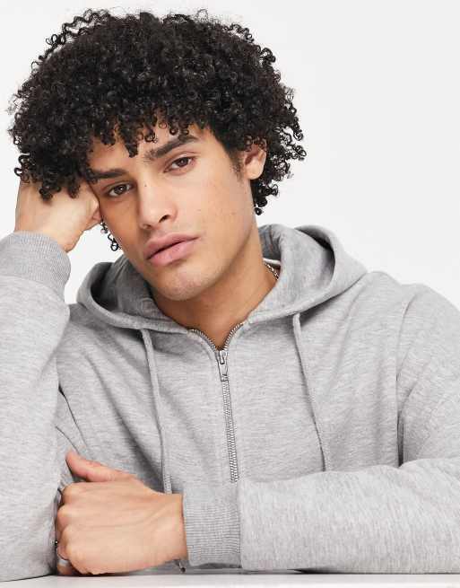 ASOS DESIGN super oversized zip up hoodie in gray heather - part of a set, 2 of 4