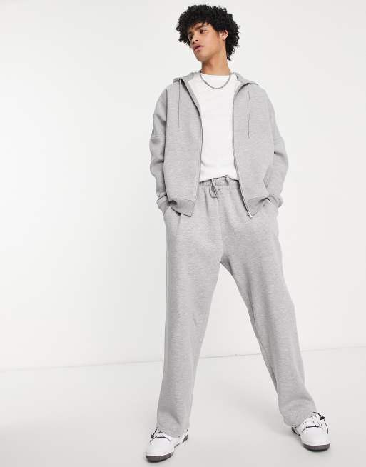ASOS DESIGN super oversized zip up hoodie in gray heather - part of a set, 3 of 4