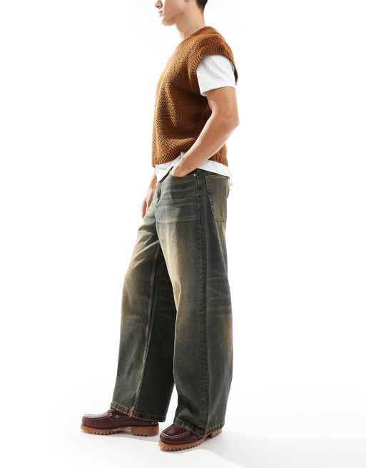 ASOS DESIGN - Super-posede mørkeblå jeans med vintage-toning, 3 af 5