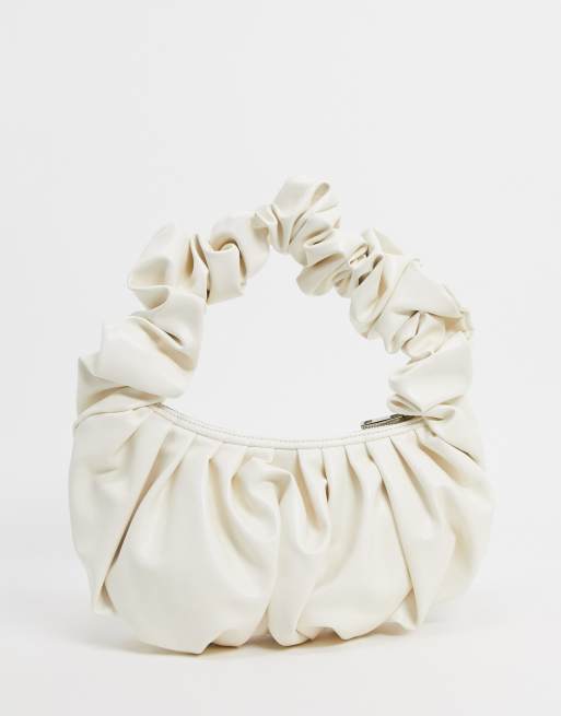 ASOS DESIGN super ruched grab clutch bag in off white | ASOS