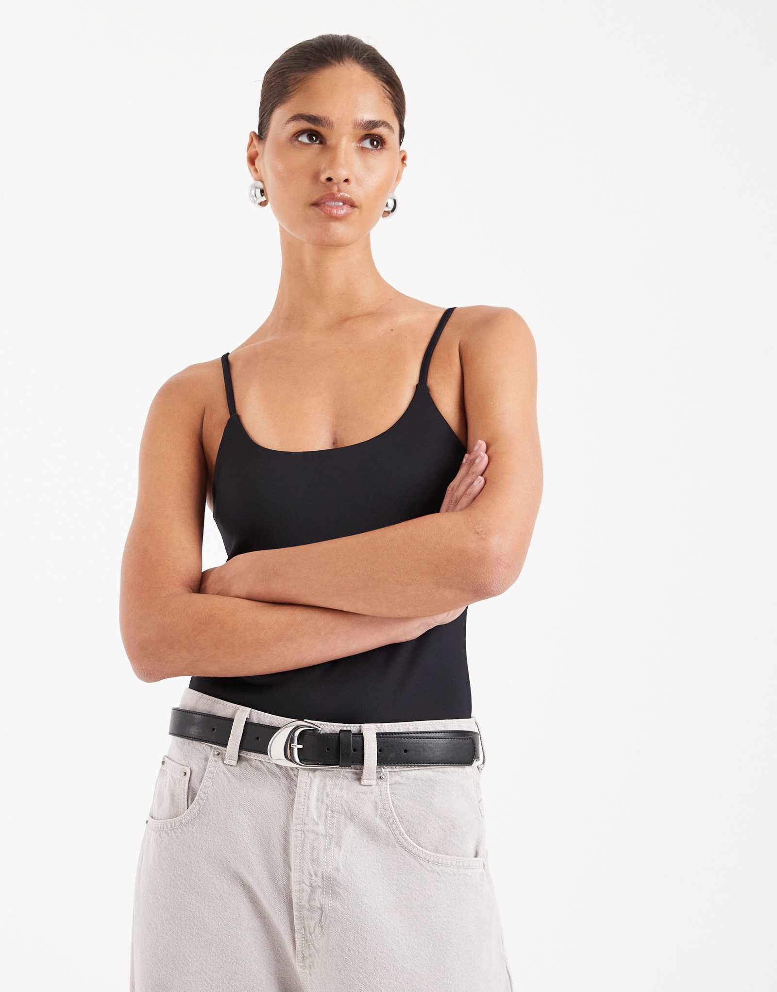 Облегающее боди на бретелях черного цвета от ASOS DESIGN Super Sculpting 